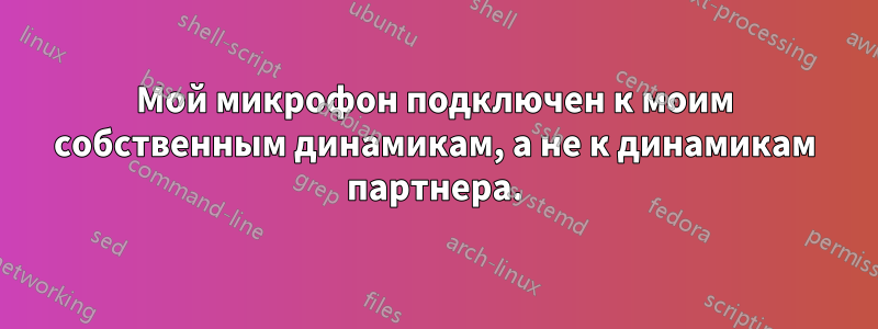 Мой микрофон подключен к моим собственным динамикам, а не к динамикам партнера.