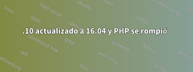 15.10 actualizado a 16.04 y PHP se rompió