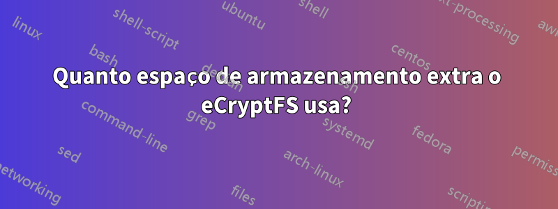 Quanto espaço de armazenamento extra o eCryptFS usa?