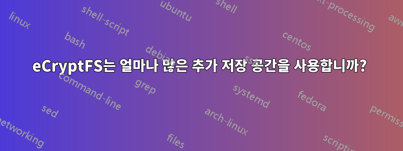 eCryptFS는 얼마나 많은 추가 저장 공간을 사용합니까?