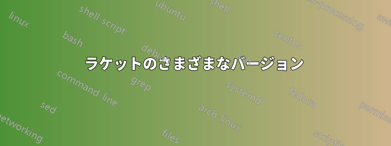 ラケットのさまざまなバージョン