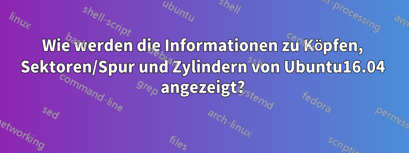 Wie werden die Informationen zu Köpfen, Sektoren/Spur und Zylindern von Ubuntu16.04 angezeigt?