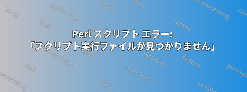 Perl スクリプト エラー: 「スクリプト実行ファイルが見つかりません」