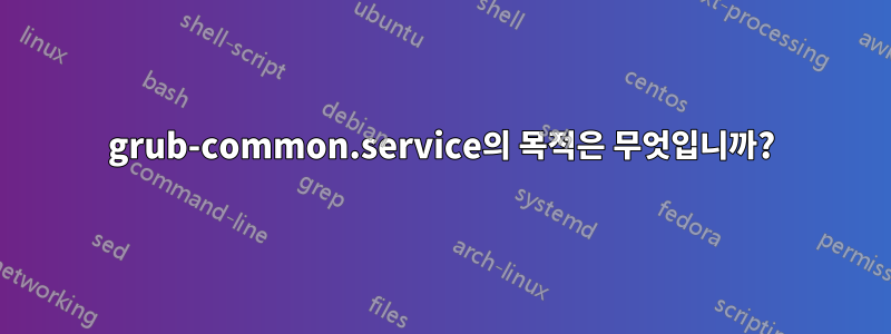 grub-common.service의 목적은 무엇입니까?