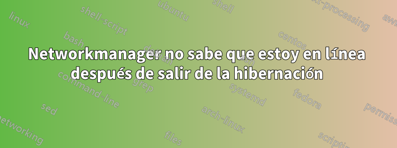 Networkmanager no sabe que estoy en línea después de salir de la hibernación