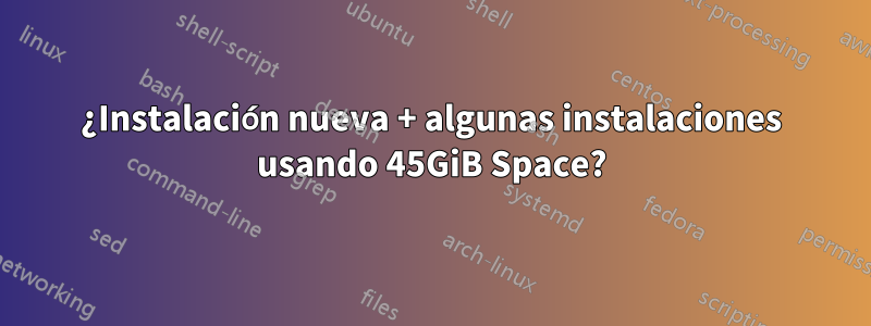 ¿Instalación nueva + algunas instalaciones usando 45GiB Space?