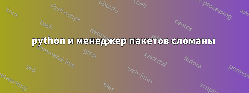 python и менеджер пакетов сломаны