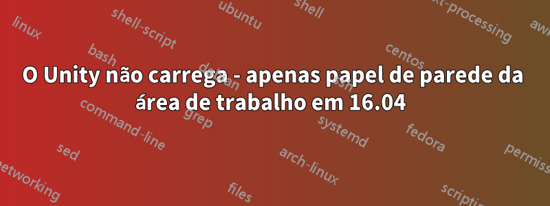 O Unity não carrega - apenas papel de parede da área de trabalho em 16.04 