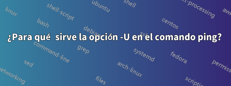 ¿Para qué sirve la opción -U en el comando ping?