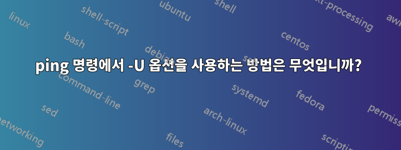 ping 명령에서 -U 옵션을 사용하는 방법은 무엇입니까?