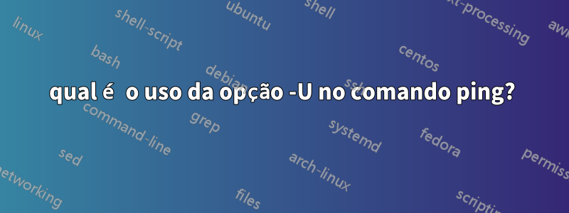 qual é o uso da opção -U no comando ping?