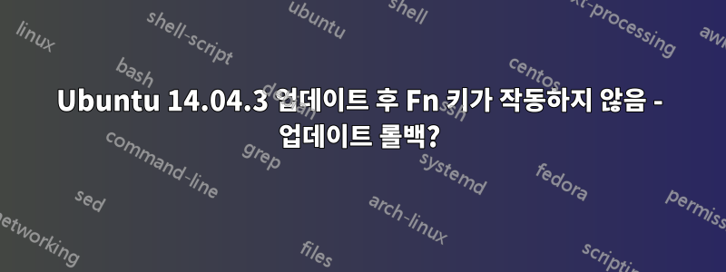 Ubuntu 14.04.3 업데이트 후 Fn 키가 작동하지 않음 - 업데이트 롤백?