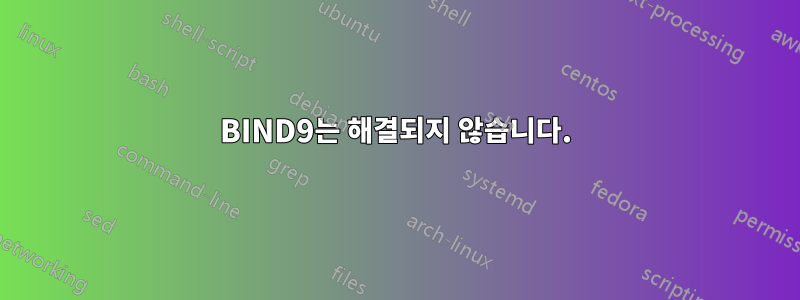 BIND9는 해결되지 않습니다.