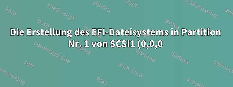 Die Erstellung des EFI-Dateisystems in Partition Nr. 1 von SCSI1 (0,0,0) (sda) ist fehlgeschlagen