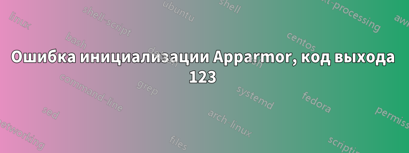 Ошибка инициализации Apparmor, код выхода 123