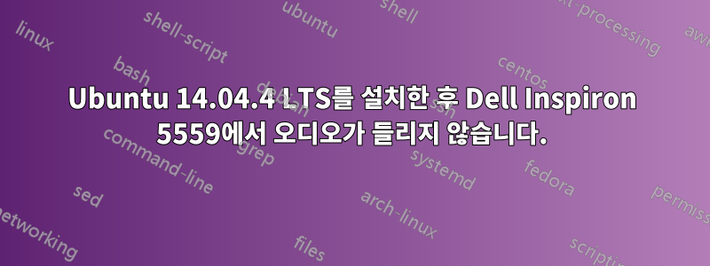 Ubuntu 14.04.4 LTS를 설치한 후 Dell Inspiron 5559에서 오디오가 들리지 않습니다.