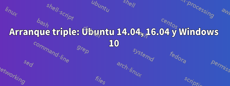 Arranque triple: Ubuntu 14.04, 16.04 y Windows 10