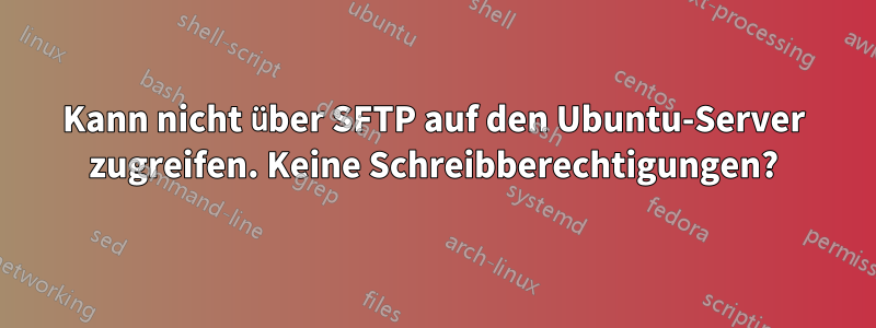 Kann nicht über SFTP auf den Ubuntu-Server zugreifen. Keine Schreibberechtigungen?