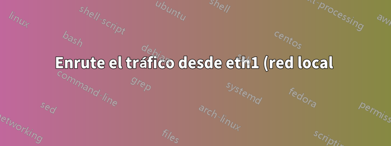 Enrute el tráfico desde eth1 (red local) a eth0 (red externa) donde ubuntu es el servidor dhcp