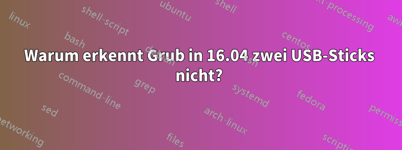 Warum erkennt Grub in 16.04 zwei USB-Sticks nicht?