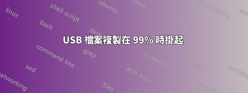 USB 檔案複製在 99% 時掛起