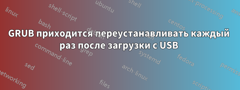 GRUB приходится переустанавливать каждый раз после загрузки с USB