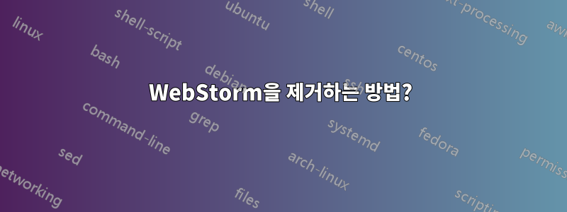 WebStorm을 제거하는 방법?