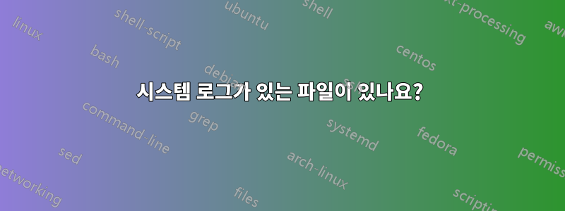 시스템 로그가 있는 파일이 있나요?