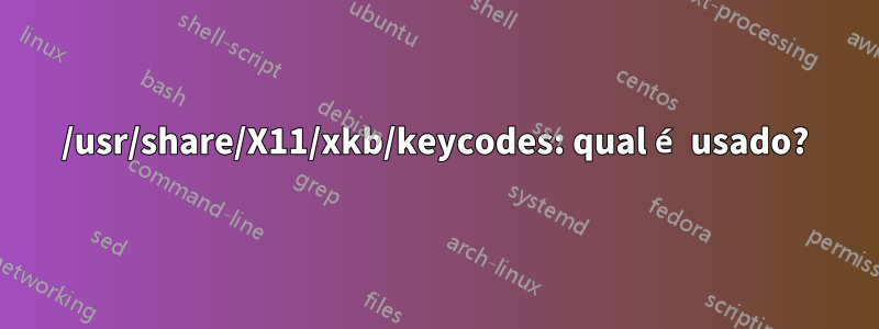 /usr/share/X11/xkb/keycodes: qual é usado?