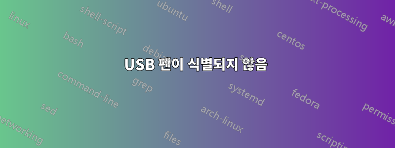 USB 펜이 식별되지 않음