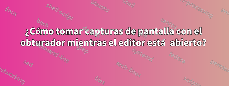 ¿Cómo tomar capturas de pantalla con el obturador mientras el editor está abierto?