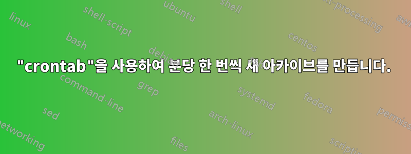 "crontab"을 사용하여 분당 한 번씩 새 아카이브를 만듭니다.