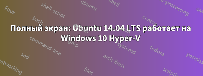 Полный экран: Ubuntu 14.04 LTS работает на Windows 10 Hyper-V