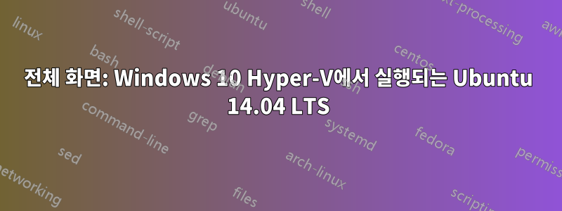 전체 화면: Windows 10 Hyper-V에서 실행되는 Ubuntu 14.04 LTS