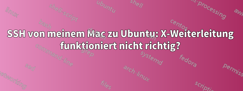 SSH von meinem Mac zu Ubuntu: X-Weiterleitung funktioniert nicht richtig?