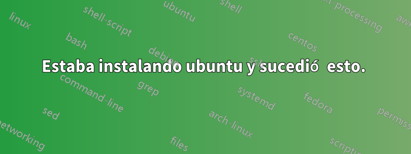 Estaba instalando ubuntu y sucedió esto.