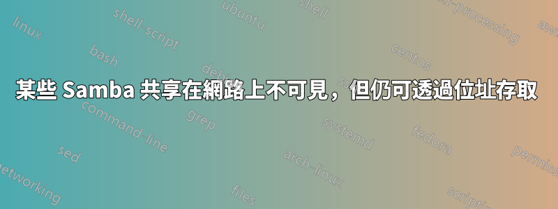 某些 Samba 共享在網路上不可見，但仍可透過位址存取