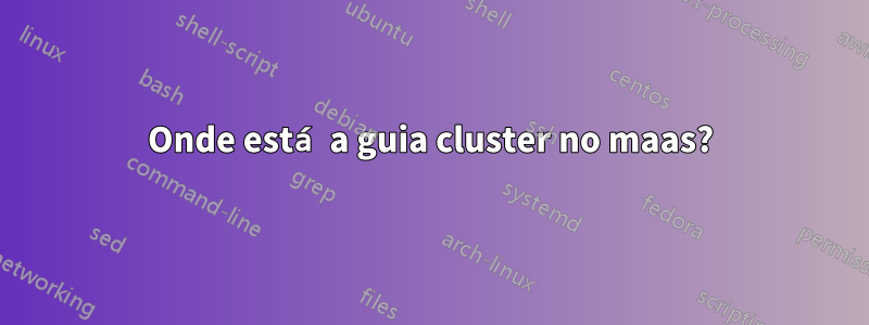 Onde está a guia cluster no maas?