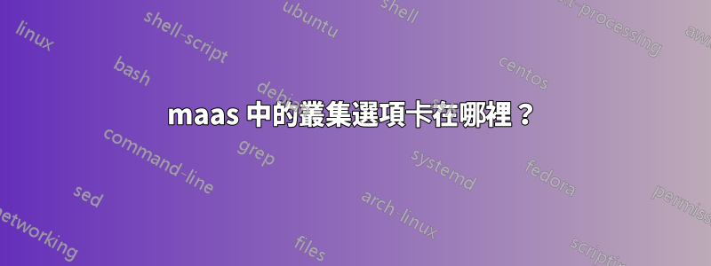 maas 中的叢集選項卡在哪裡？