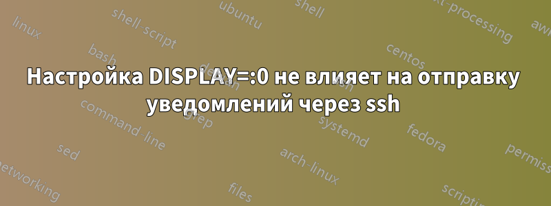 Настройка DISPLAY=:0 не влияет на отправку уведомлений через ssh