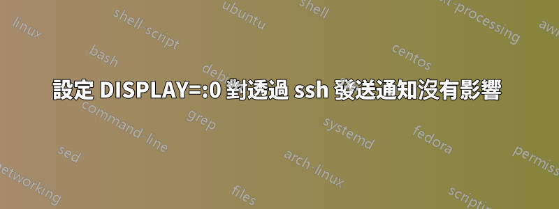 設定 DISPLAY=:0 對透過 ssh 發送通知沒有影響