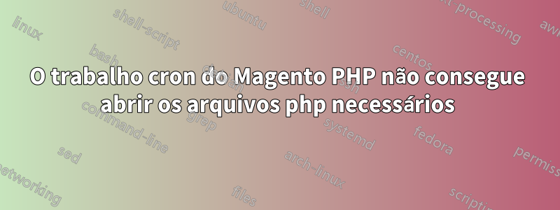 O trabalho cron do Magento PHP não consegue abrir os arquivos php necessários