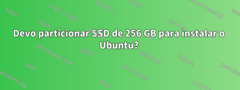 Devo particionar SSD de 256 GB para instalar o Ubuntu?