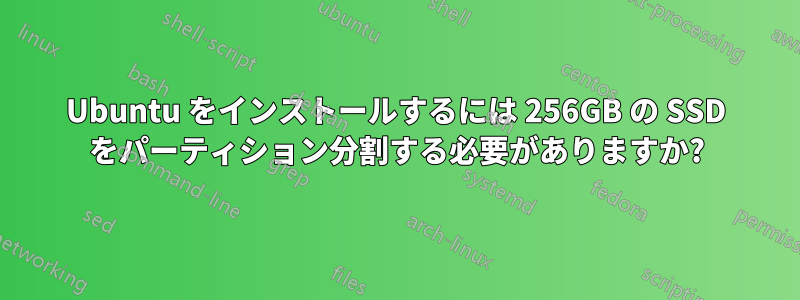 Ubuntu をインストールするには 256GB の SSD をパーティション分割する必要がありますか?