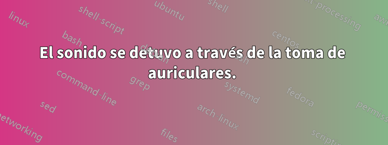 El sonido se detuvo a través de la toma de auriculares.