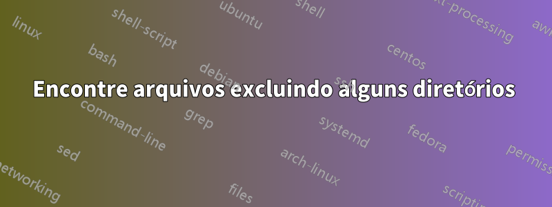 Encontre arquivos excluindo alguns diretórios