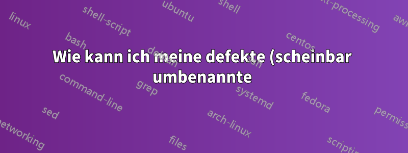 Wie kann ich meine defekte (scheinbar umbenannte) kabelgebundene Ethernet-Verbindung wiederherstellen?