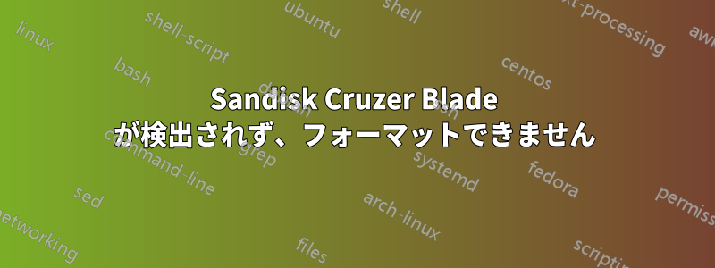 Sandisk Cruzer Blade が検出されず、フォーマットできません