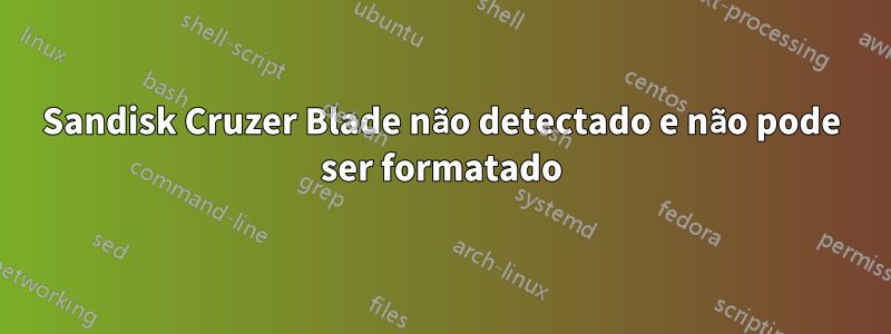 Sandisk Cruzer Blade não detectado e não pode ser formatado