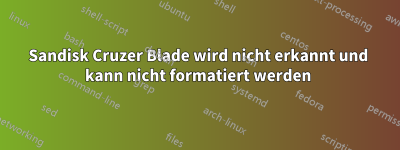 Sandisk Cruzer Blade wird nicht erkannt und kann nicht formatiert werden